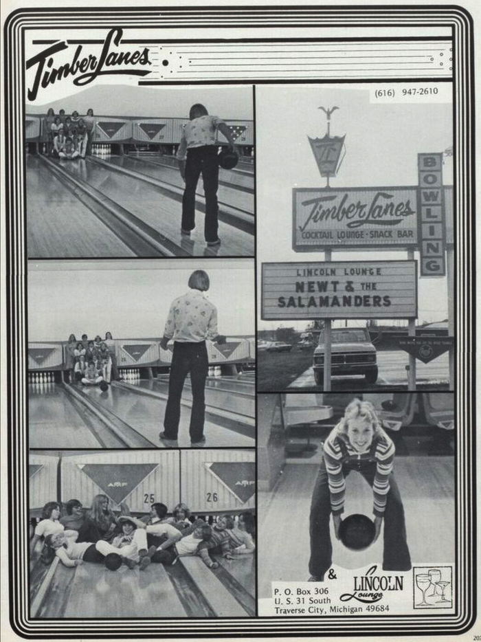 Timber Lanes - 1977 Yearbook Ad (newer photo)